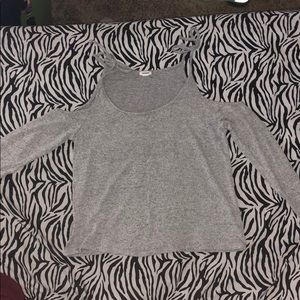 Gray off the shoulder shirt